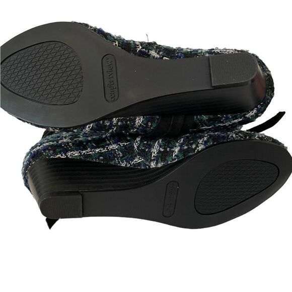 BLUE AND GREEN TWEED FABRIC HEEL - Picture 6 of 7